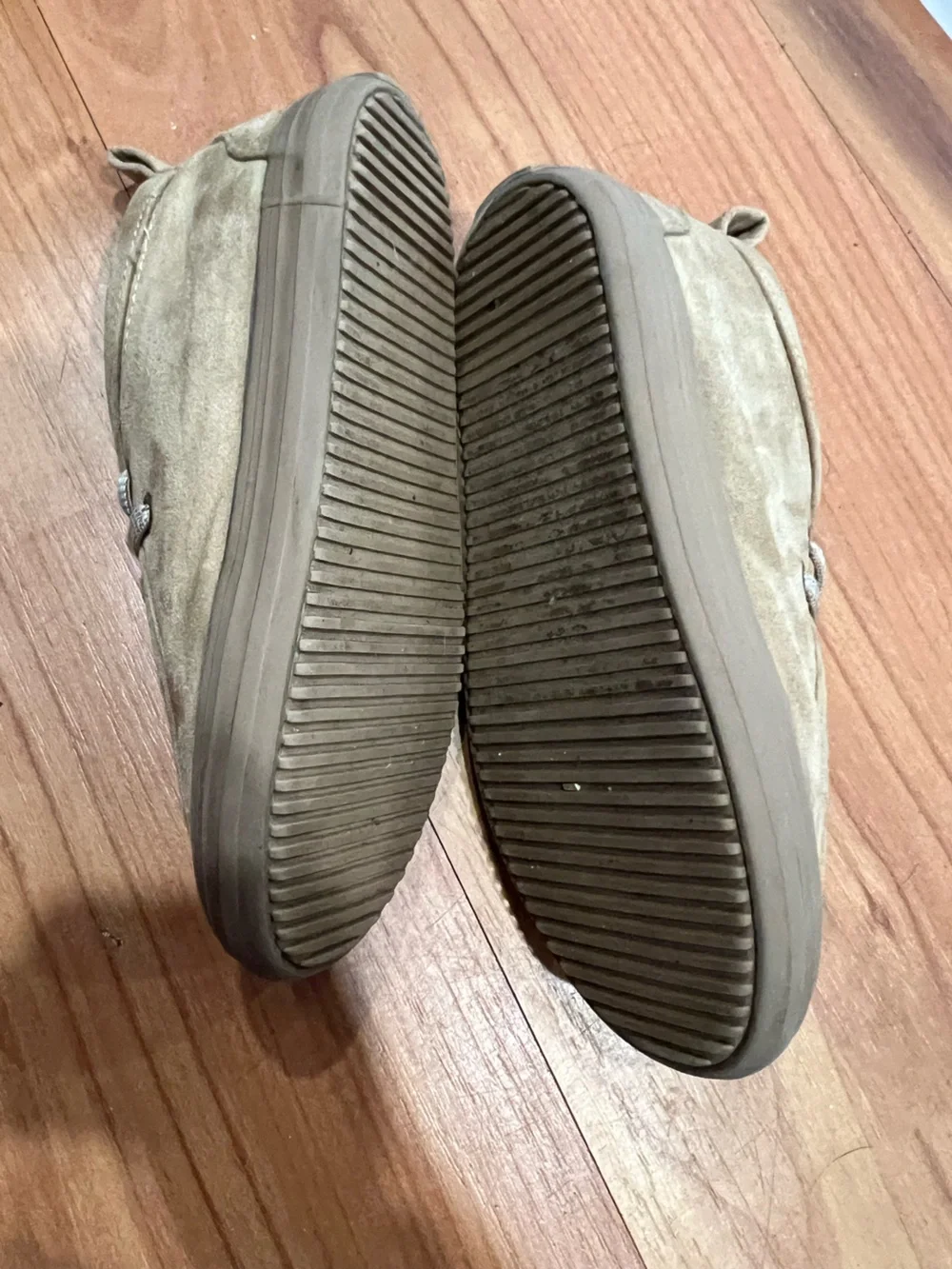 Old Navy Kids Olive Suede Moccasin-Style Sneakers